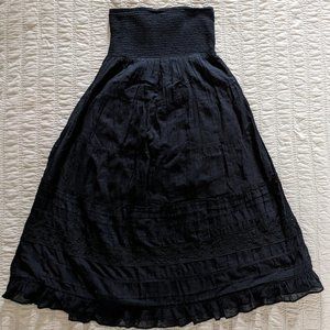 American Eagle Outfitters Strapless Black Cotton Dress